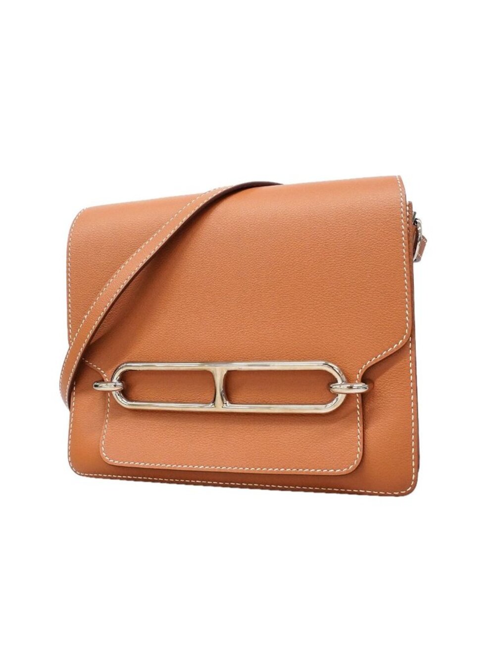 Hermes Shoulder Bag Roulis Evercolor Gold Silver